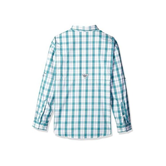 NEW $70 Columbia Super Tamiami Shirt! XL  White & Blue Plaid  Omni Shade  UPF 40 - Picture 4 of 4